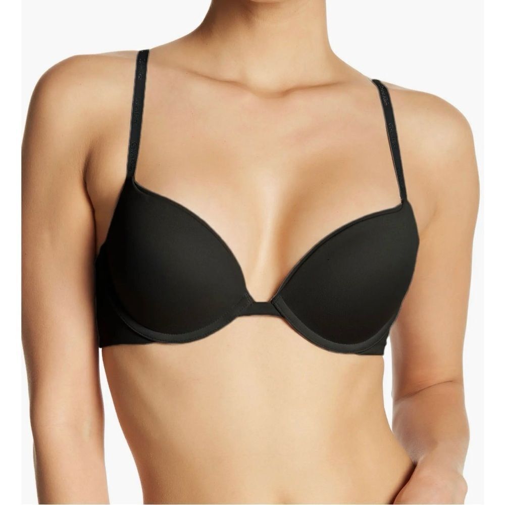 Calvin Klein Push-upโUnderwire Plunge Bra Black 32C NEW MSRP $42